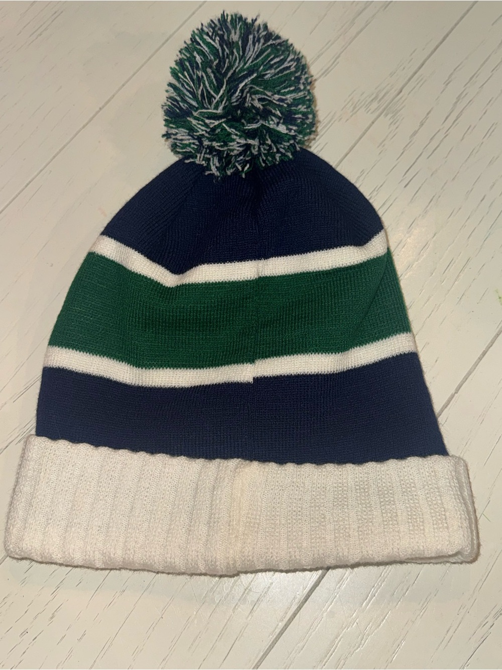 Masters Navy, Green & White Knit Beanie - Picture 2 of 3